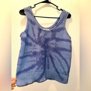 Madewell women’s blue knit tie dye tank top L contemporary